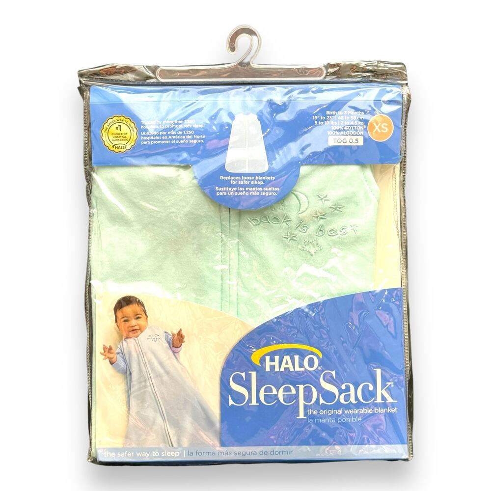 HALO SleepSack Wearable Blanket Mint Green XS 0-3 months